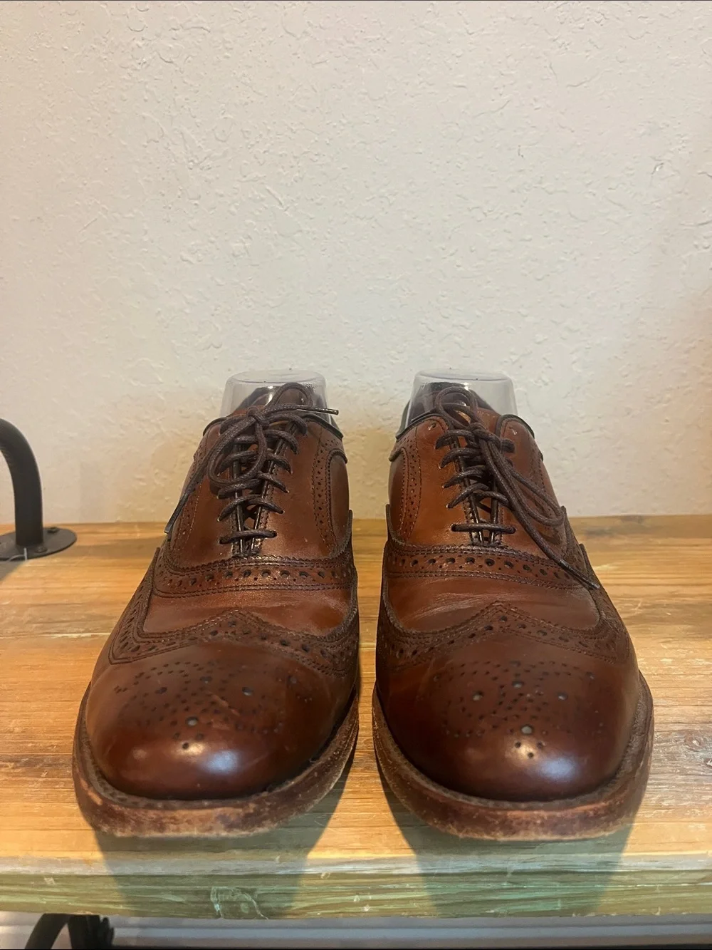 Allen Edmonds Mens Mcallister Oxfords Wingtip Light Brown Leather Size 10.5